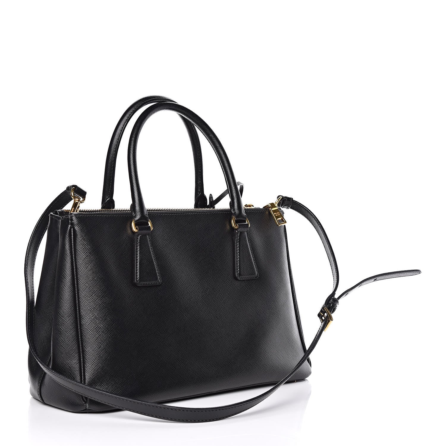 Prada Saffiano Small Galleria Double Zip Tote Black 3 of 12