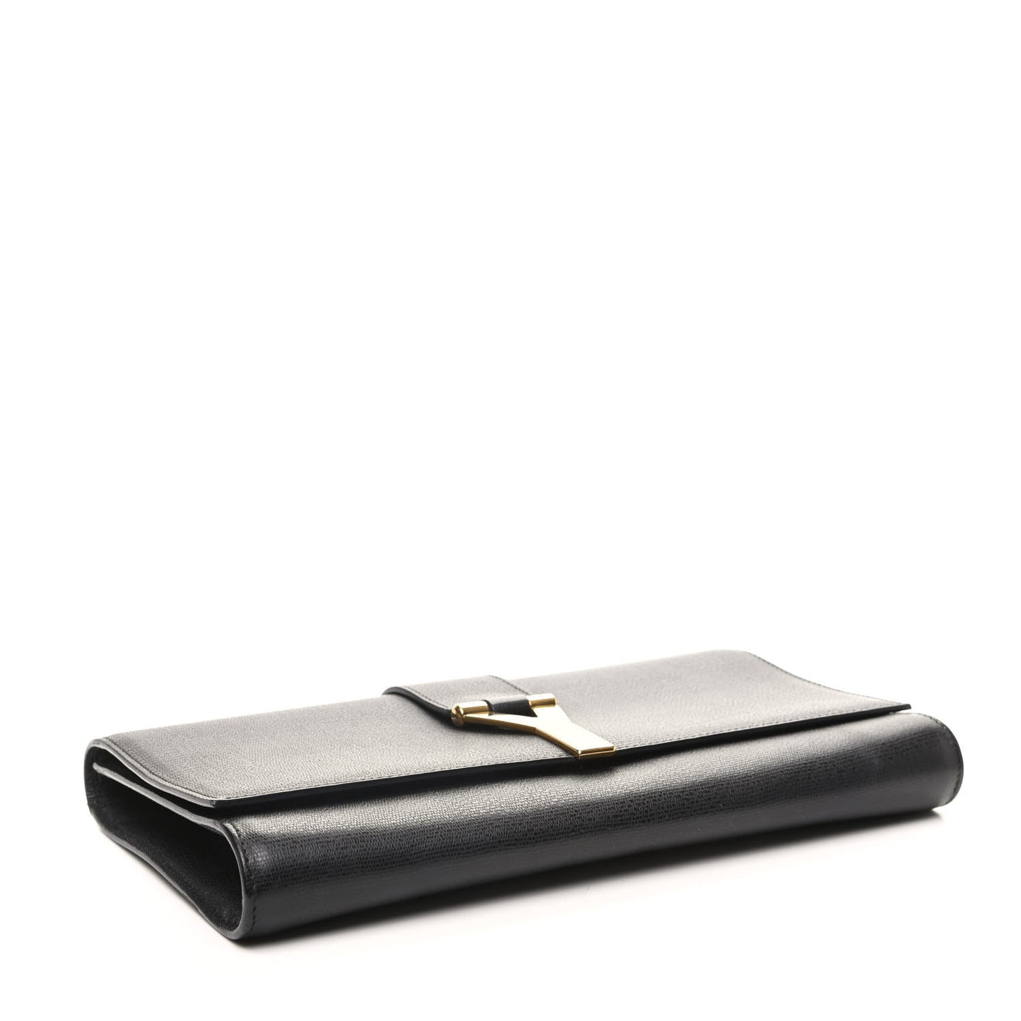Textured Calfskin Y Ligne Clutch Black