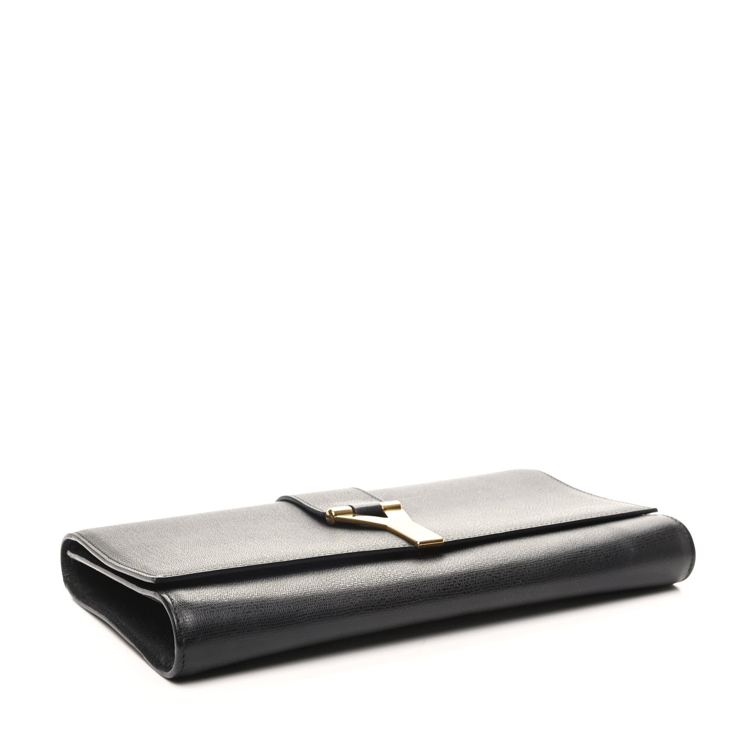 Saint Laurent Textured Calfskin Y Ligne Clutch Black 4 of 9