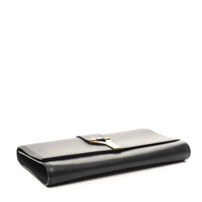 Saint Laurent Textured Calfskin Y Ligne Clutch Black 4 of 9