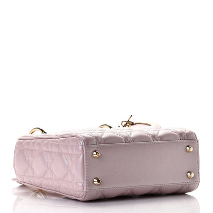 Christian Dior Metallic Lambskin Cannage Mini Lady Dior Lotus 4 of 4