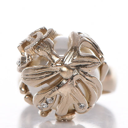 Chanel Metal Crystal CC Ring 6 Gold 1 of 7