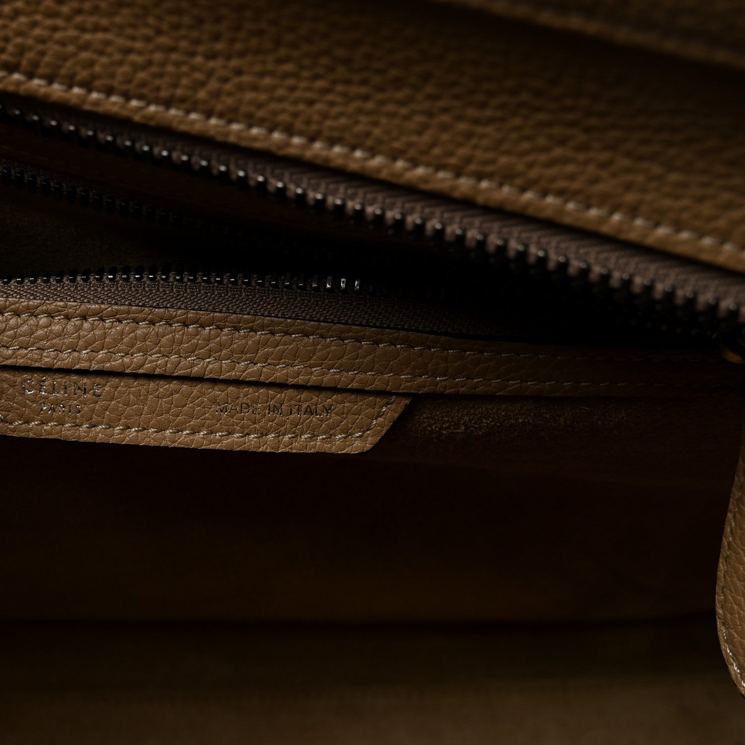 Celine Drummed Calfskin Mini Luggage Dune 6 of 9