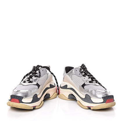 Balenciaga Mesh Nubuck Womens Triple S Sneakers 37 Black Argent 11 of 12
