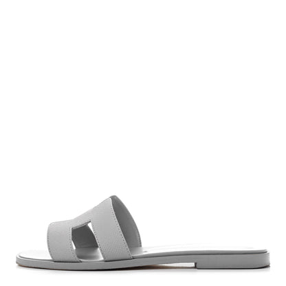 Hermes Epsom Oran Sandals 38 Bleu Glacier 1 of 10