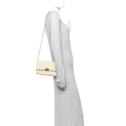 Valentino Garavani Lambskin Rockstud Spike Wallet on Chain Light Ivory 2 of 9
