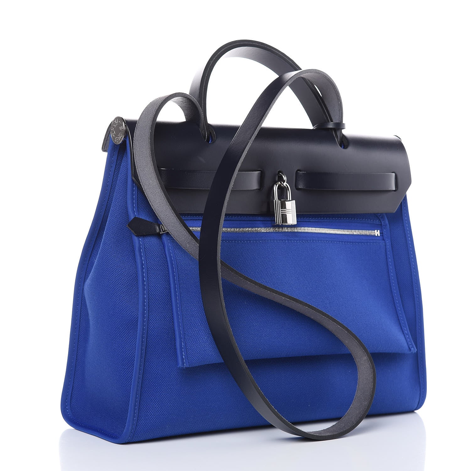 Hermes Toile Vache Hunter Herbag Zip 31 PM Bleu Electrique Bleu Indigo 4 of 11