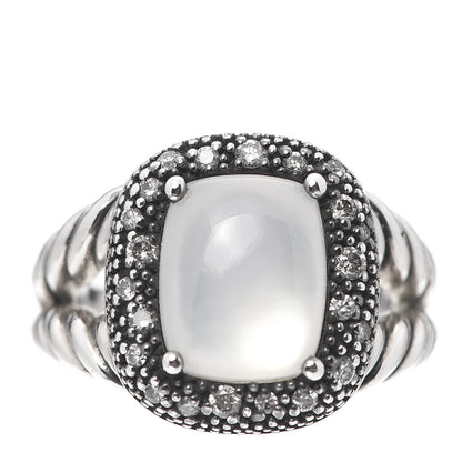 David Yurman Sterling Silver Diamond Moonlight Ice Ring 49 5 1 of 5