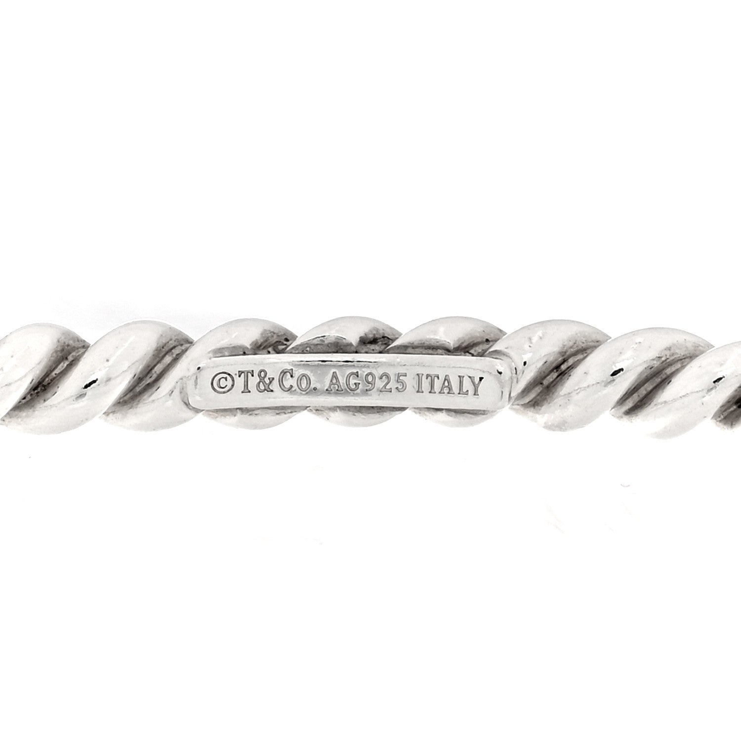 Tiffany Sterling Silver Twist Rope Bangle Bracelet 3 of 3