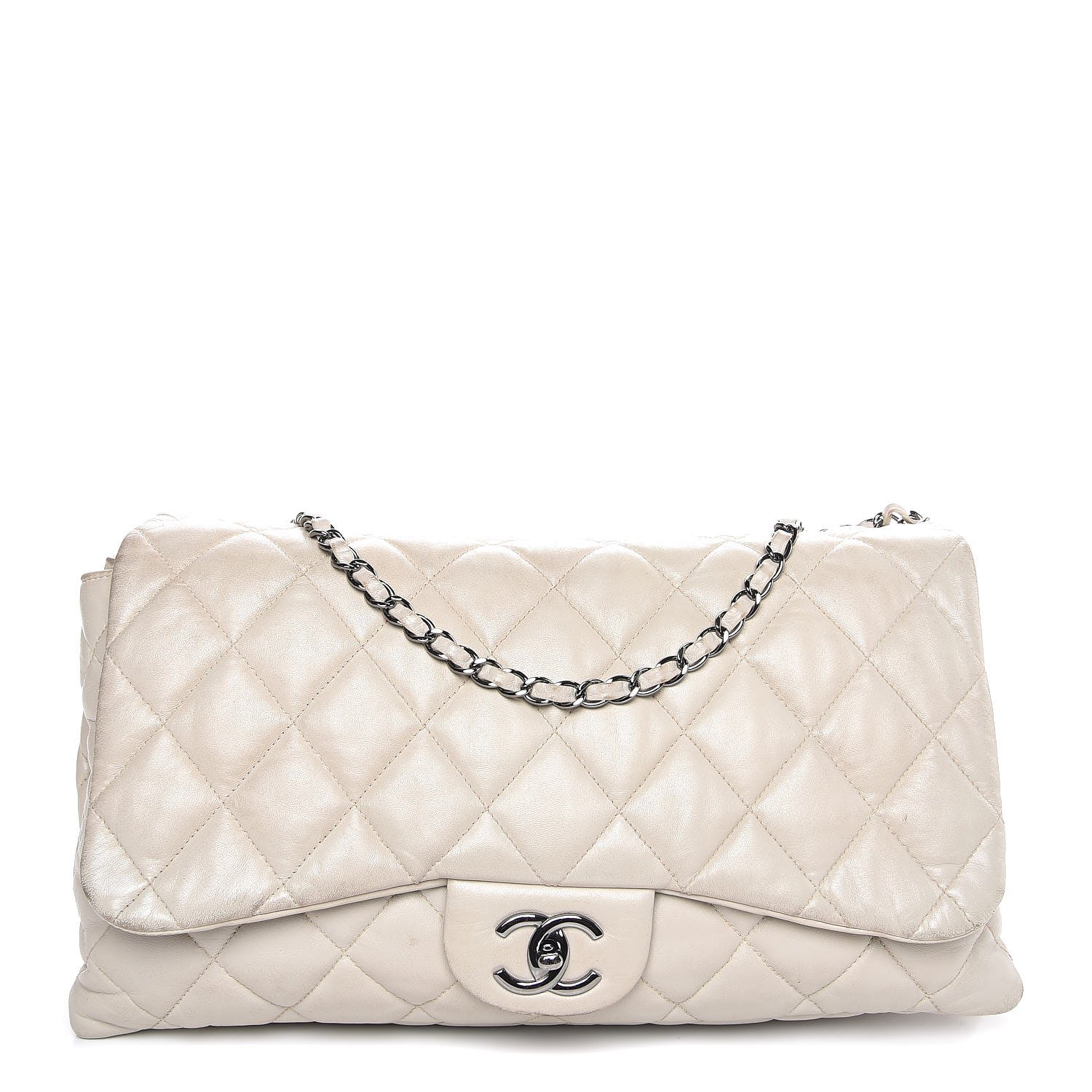 Chanel Lambskin Quilted 3 Accordion Flap Bag White 1 of 21