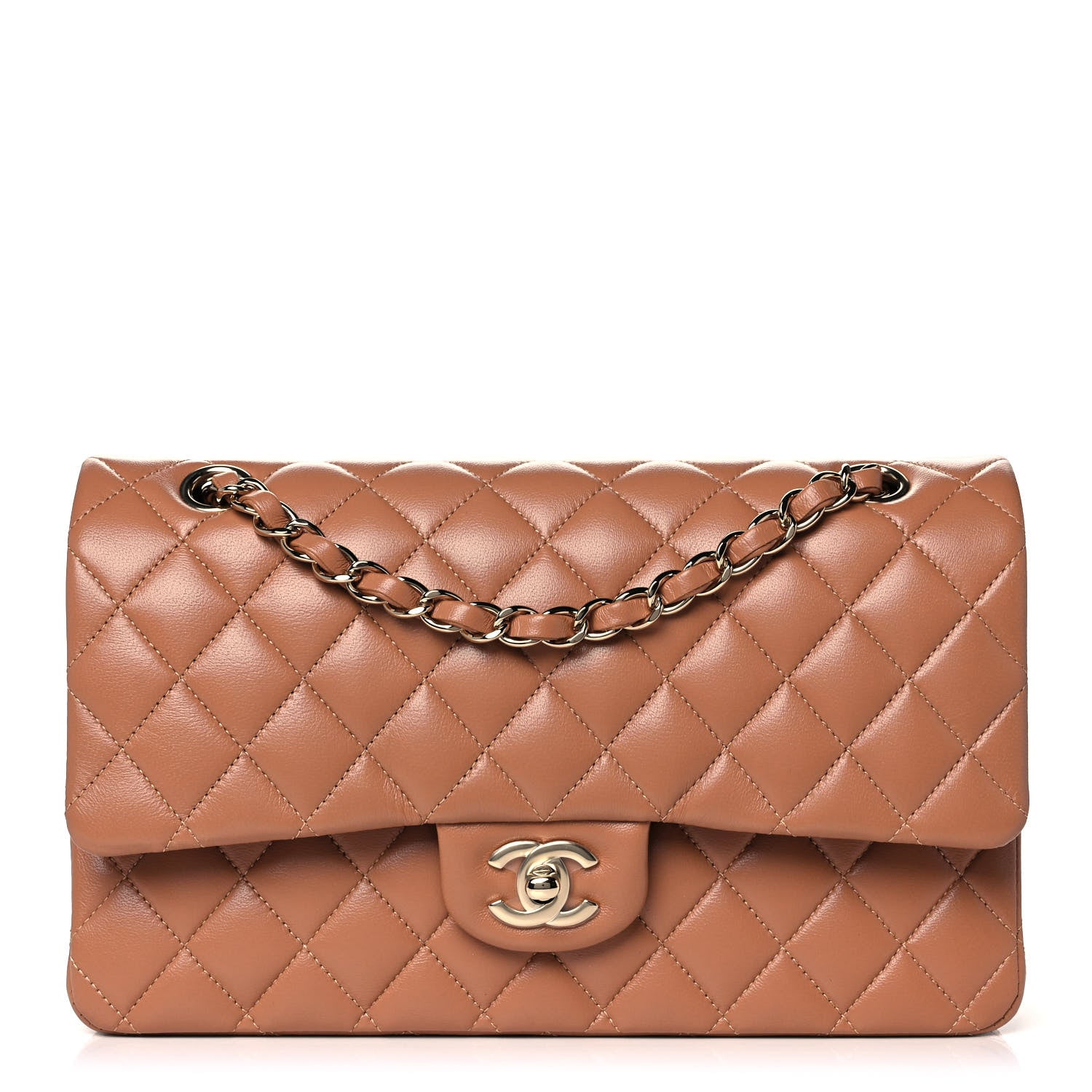 Chanel Lambskin Quilted Medium Double Flap Brown 1 of 12