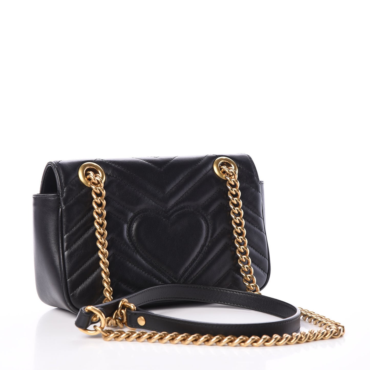 Calfskin Matelasse Mini GG Marmont Shoulder Bag Black