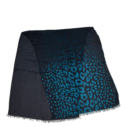 Gucci Modal Viscose Monogram Leopard Fringe Scarf Graphite 3 of 4