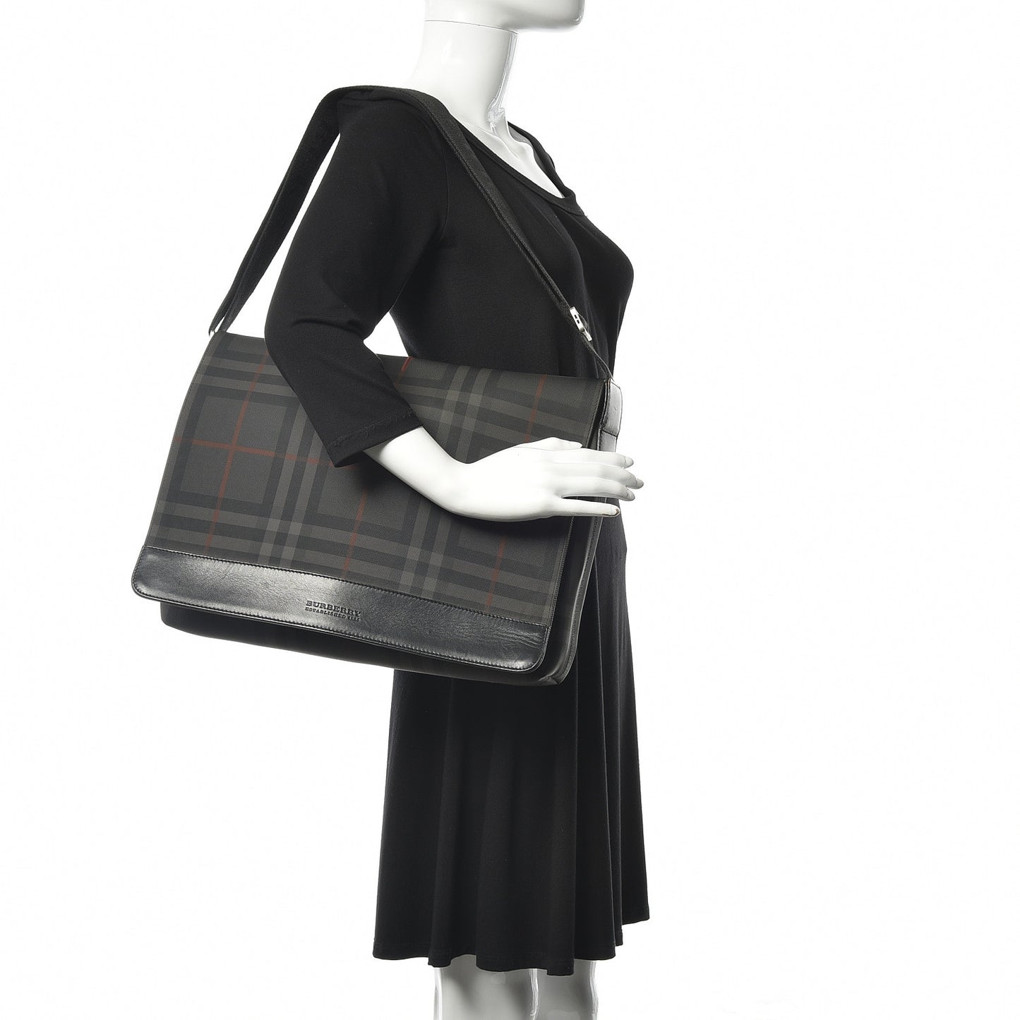 Nylon Smoked Check Messenger Bag