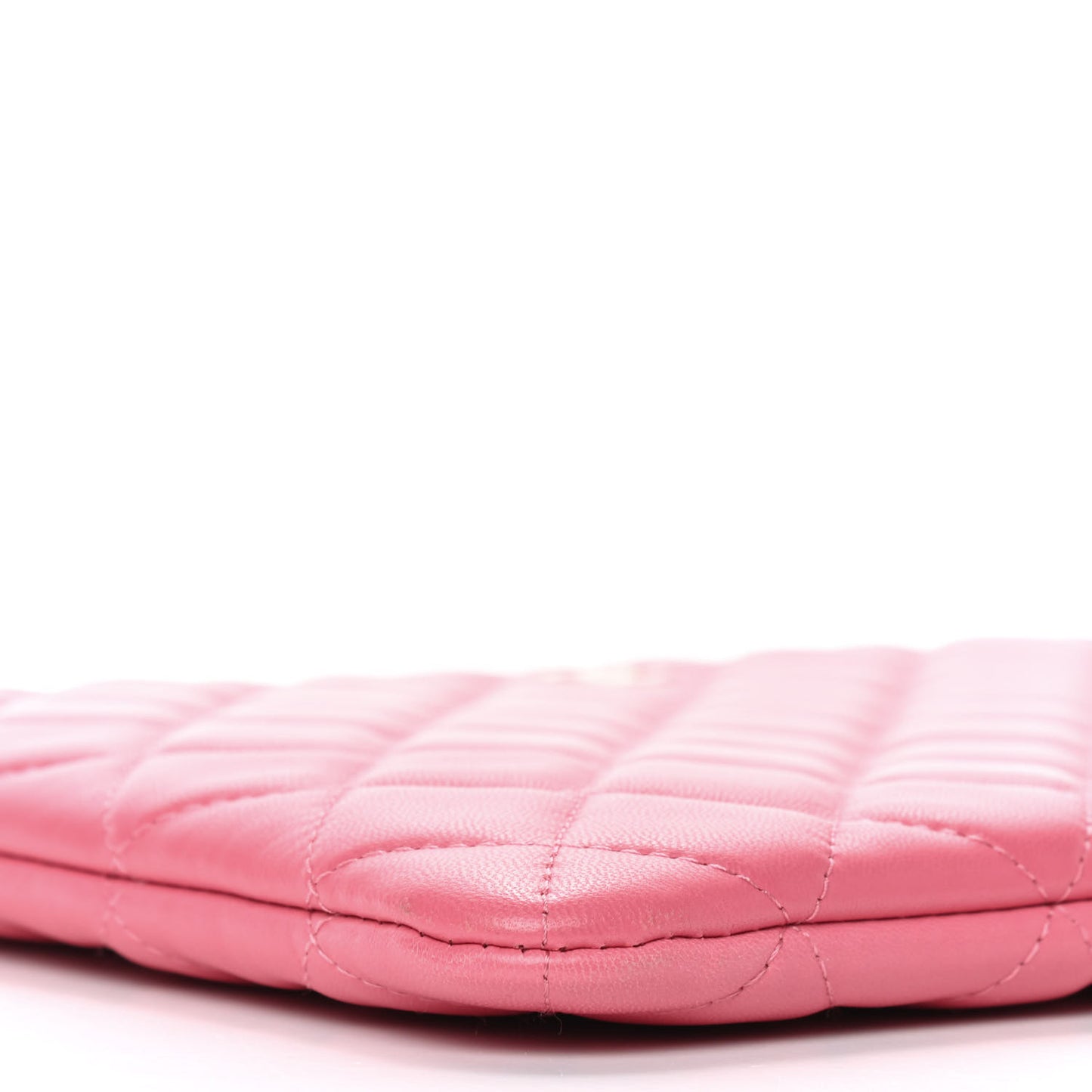 Lambskin Quilted Medium Casino Beauty CC Cosmetic Case Fuchsia