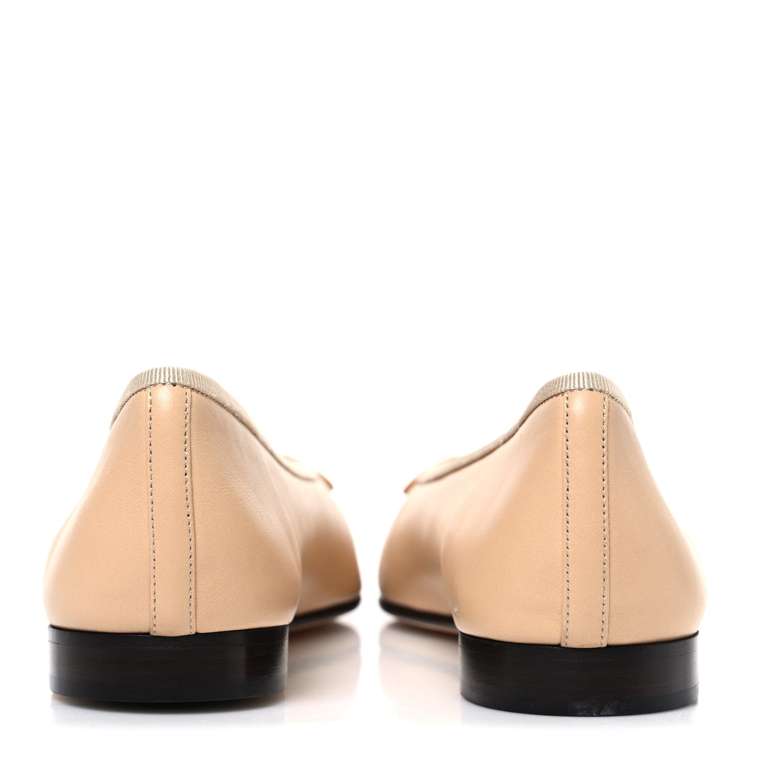 Chanel Lambskin Cap Toe CC Ballerina Flats 38 Beige Black 6 of 11