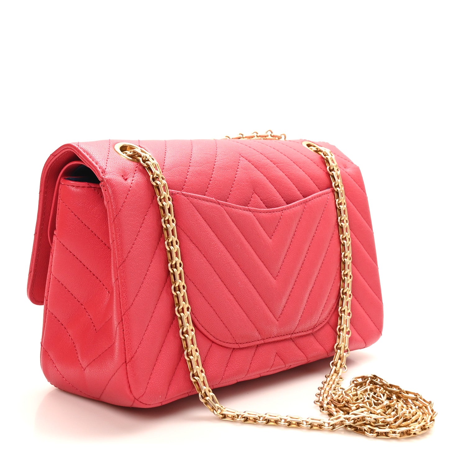 Chanel Sheepskin Chevron Quilted 2.55 Reissue 225 Flap Dark Pink 3 of 11