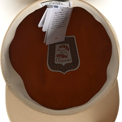 Hermes Double Linen Twill Casquette Cabourg Cliquetis Cap 58 White Creme 6 of 7