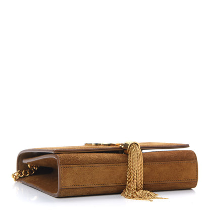 Saint Laurent Suede Small Classic Monogram Kate Tassel Satchel Light Ochre 4 of 9