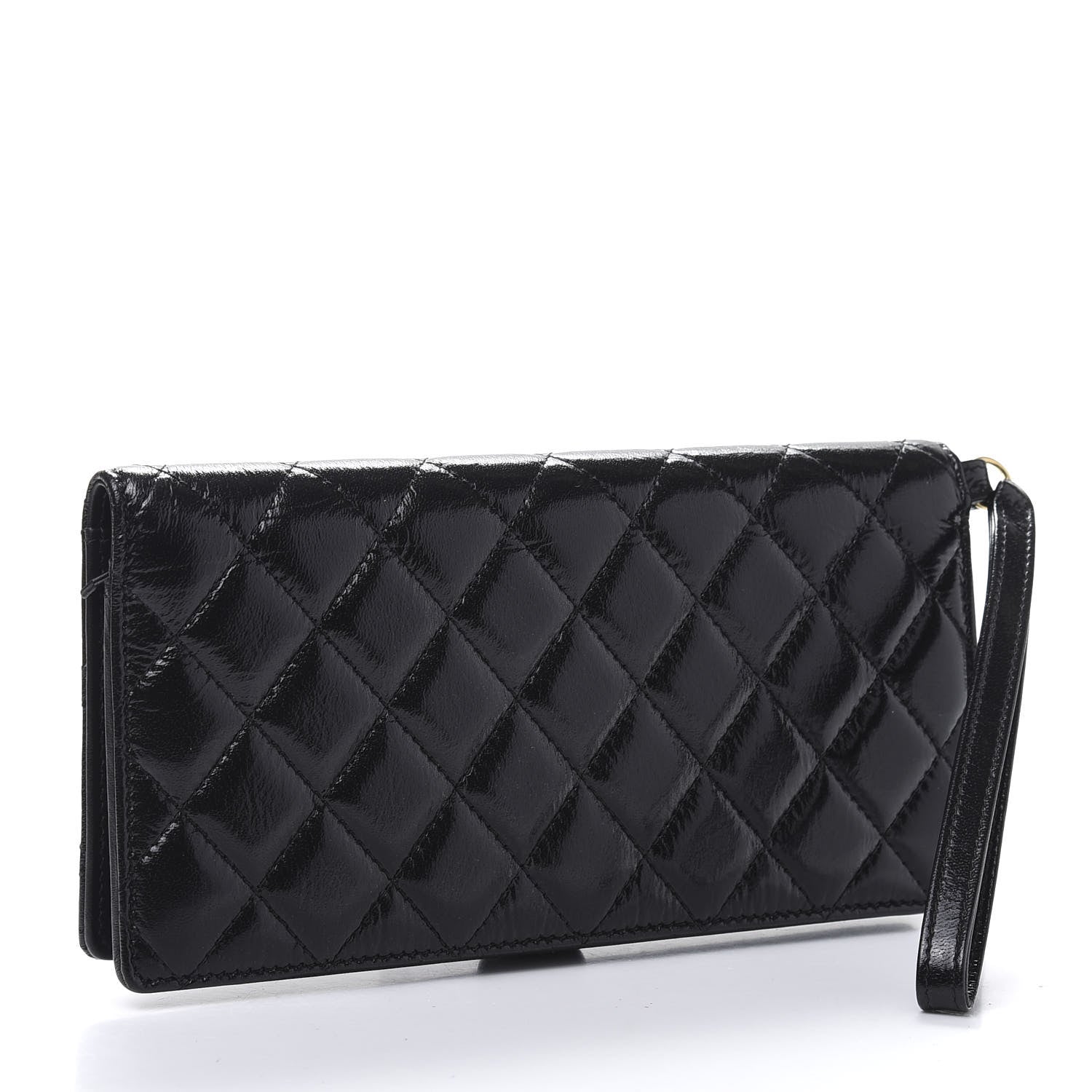 Chanel Glazed Calfskin Quilted Long Wallet With Handle Black 3 of 13