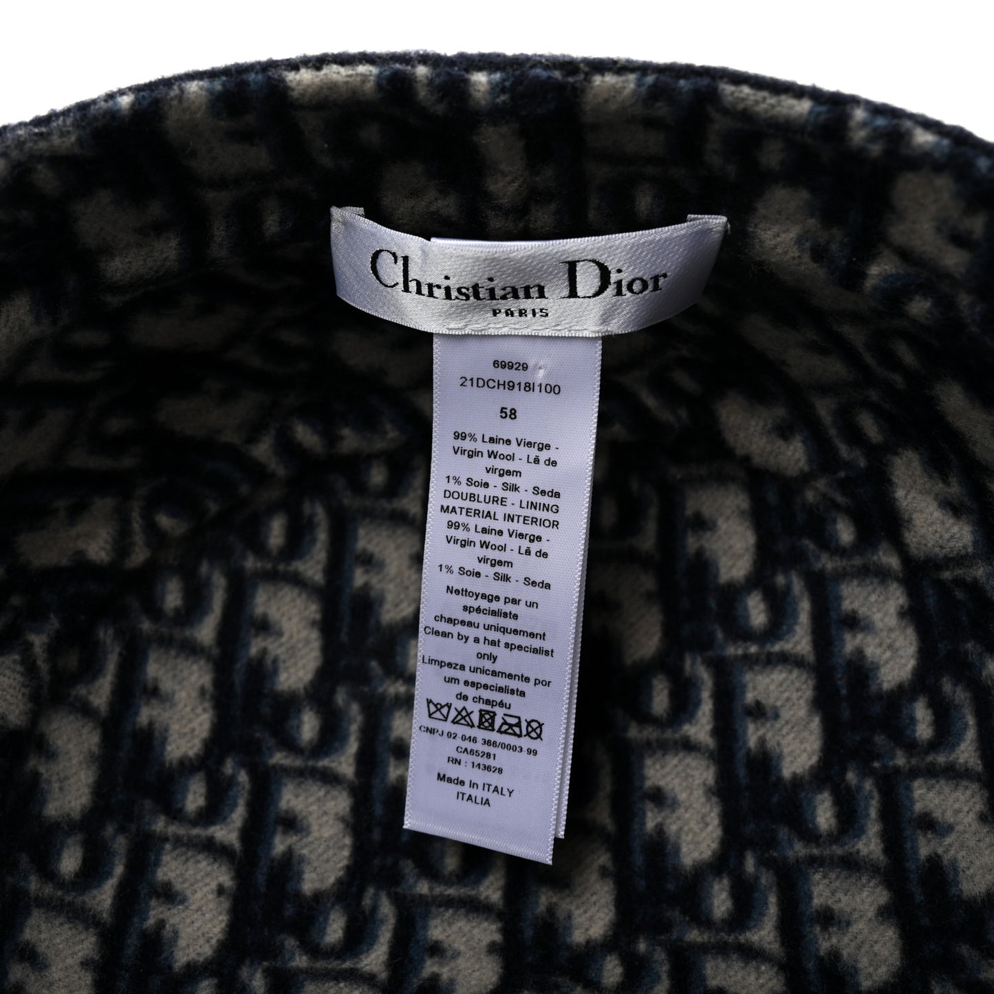 Wool Oblique Reversible Chic Military Cap 58 Blue