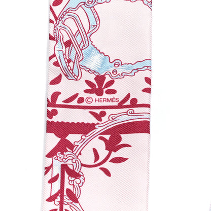 Hermes Silk Etriers Remix Twilly Rose Pale Bordeaux 3 of 4
