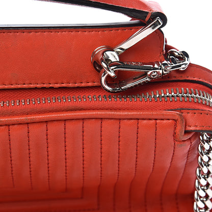 Fendi Shiny Nappa Trapuntata Small DotCom Click Top Handle Chain Satchel Papavero 15 of 28
