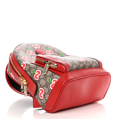 Gucci GG Supreme Monogram Apple Small Retro Interlocking G Day Backpack Beige Multicolor Lobster Red 4 of 9