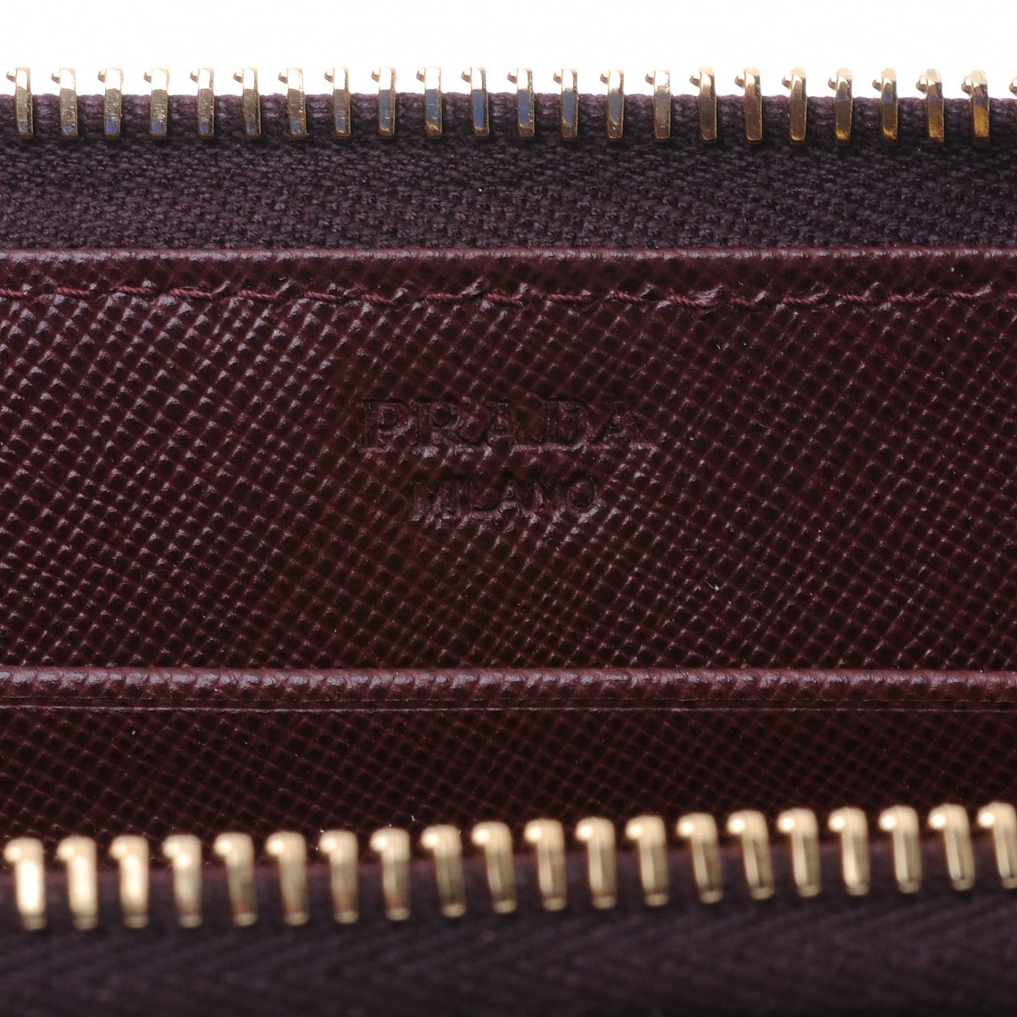 Saffiano Chevron Zip Around Wallet Rubino