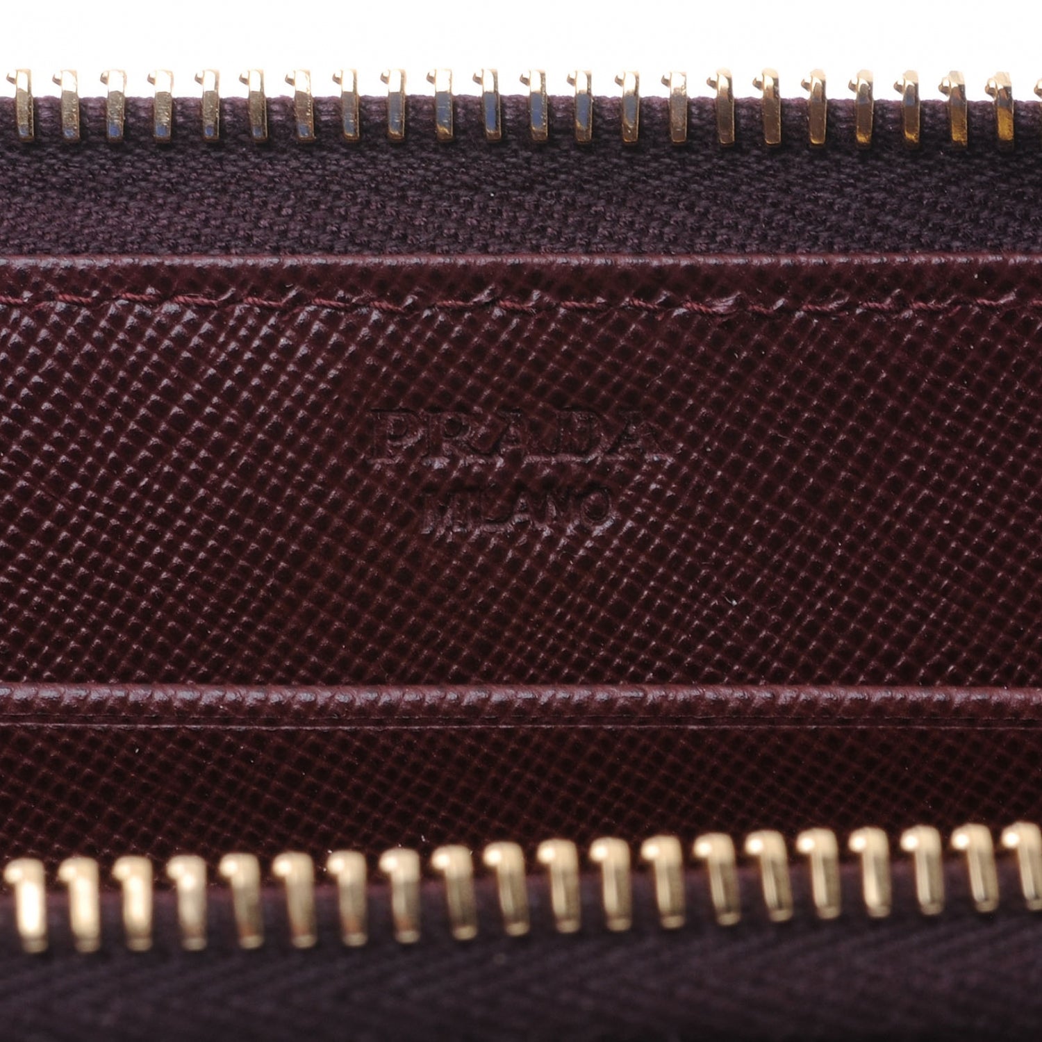 Prada Saffiano Chevron Zip Around Wallet Rubino 8 of 9