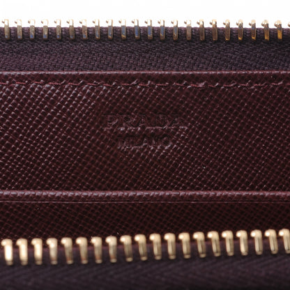 Prada Saffiano Chevron Zip Around Wallet Rubino 8 of 9