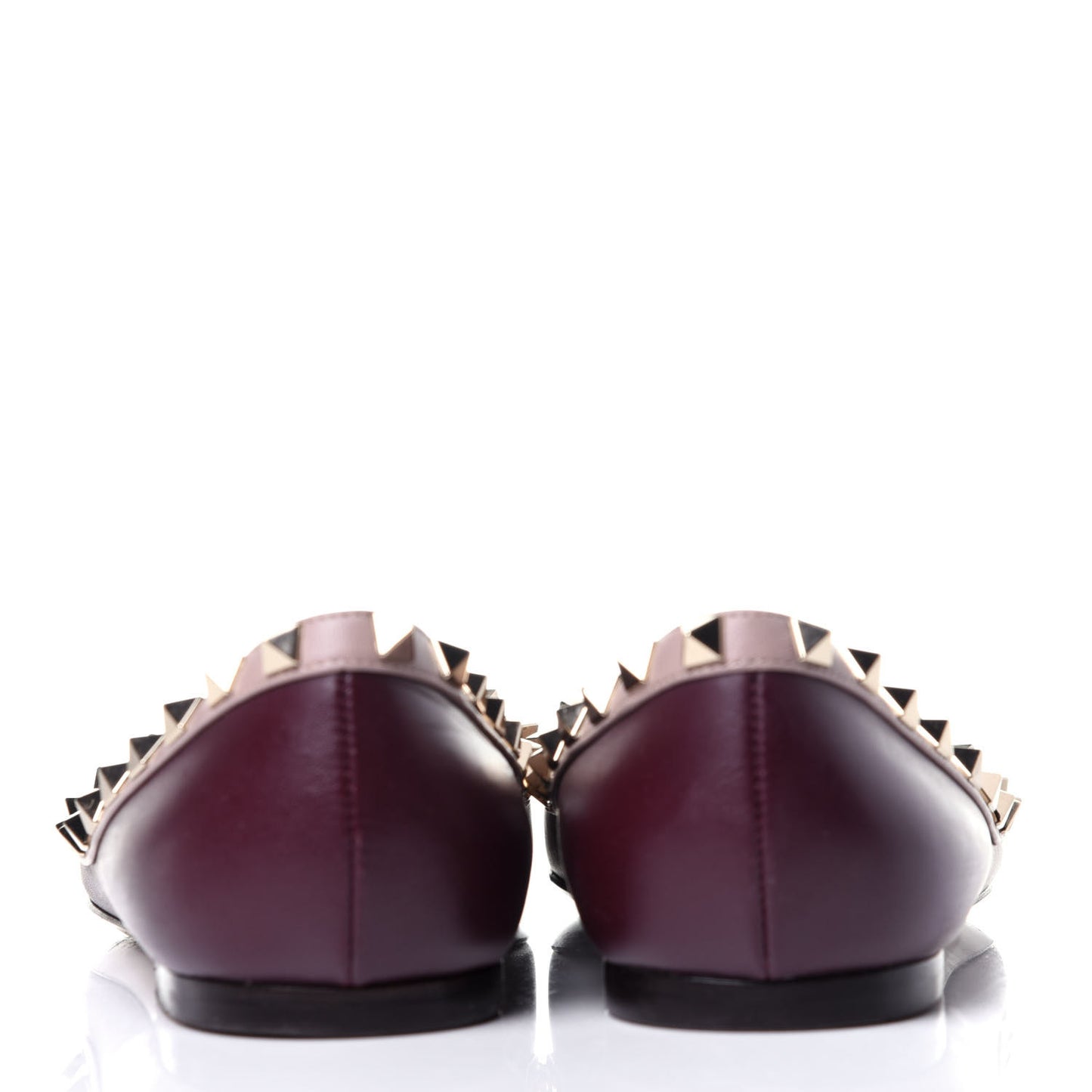 Nappa Rockstud Ballerina Flats 39 Rubin Poudre
