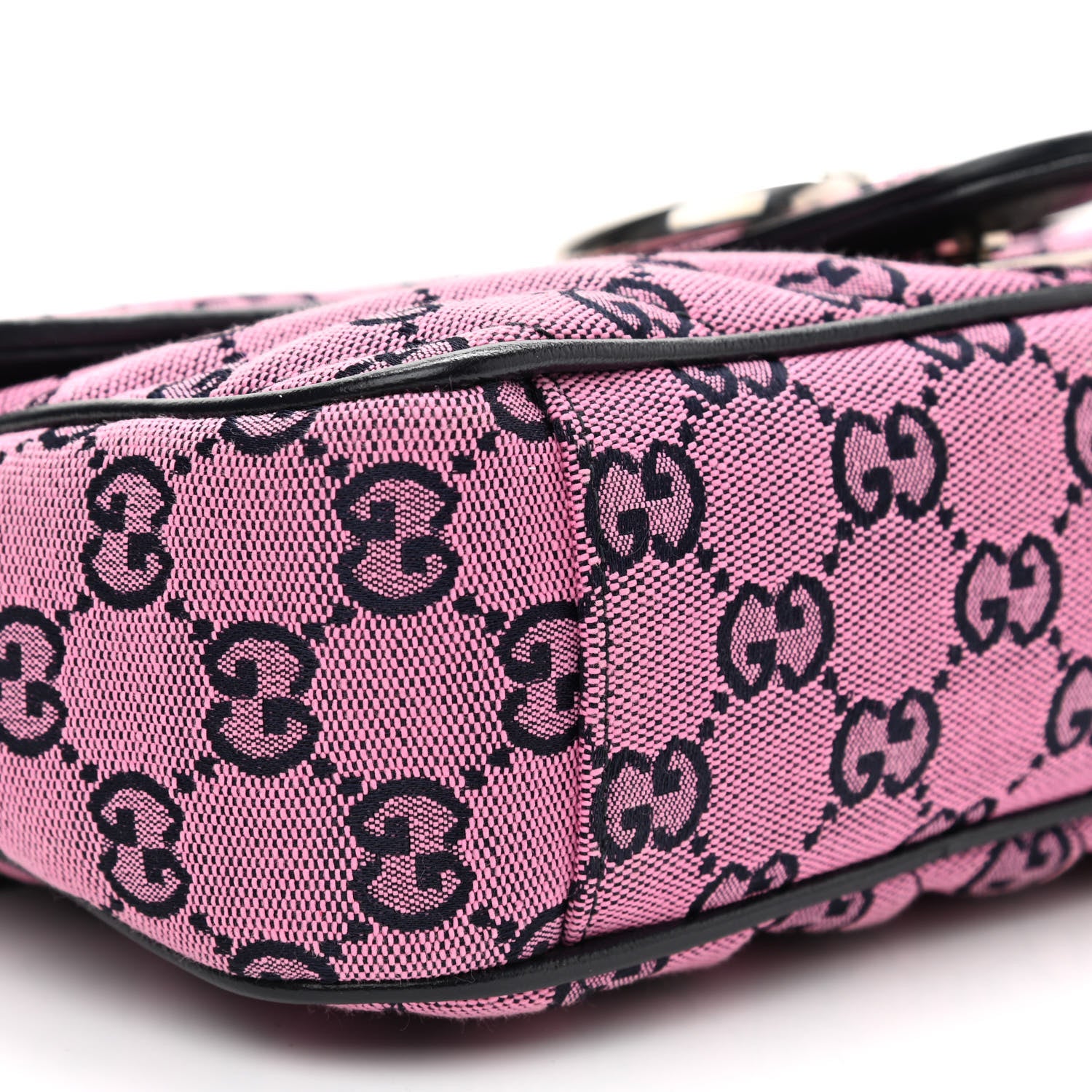 Gucci Monogram Multicolor Matelasse Diagonal Small GG Marmont Shoulder Bag Pink Blue 8 of 9