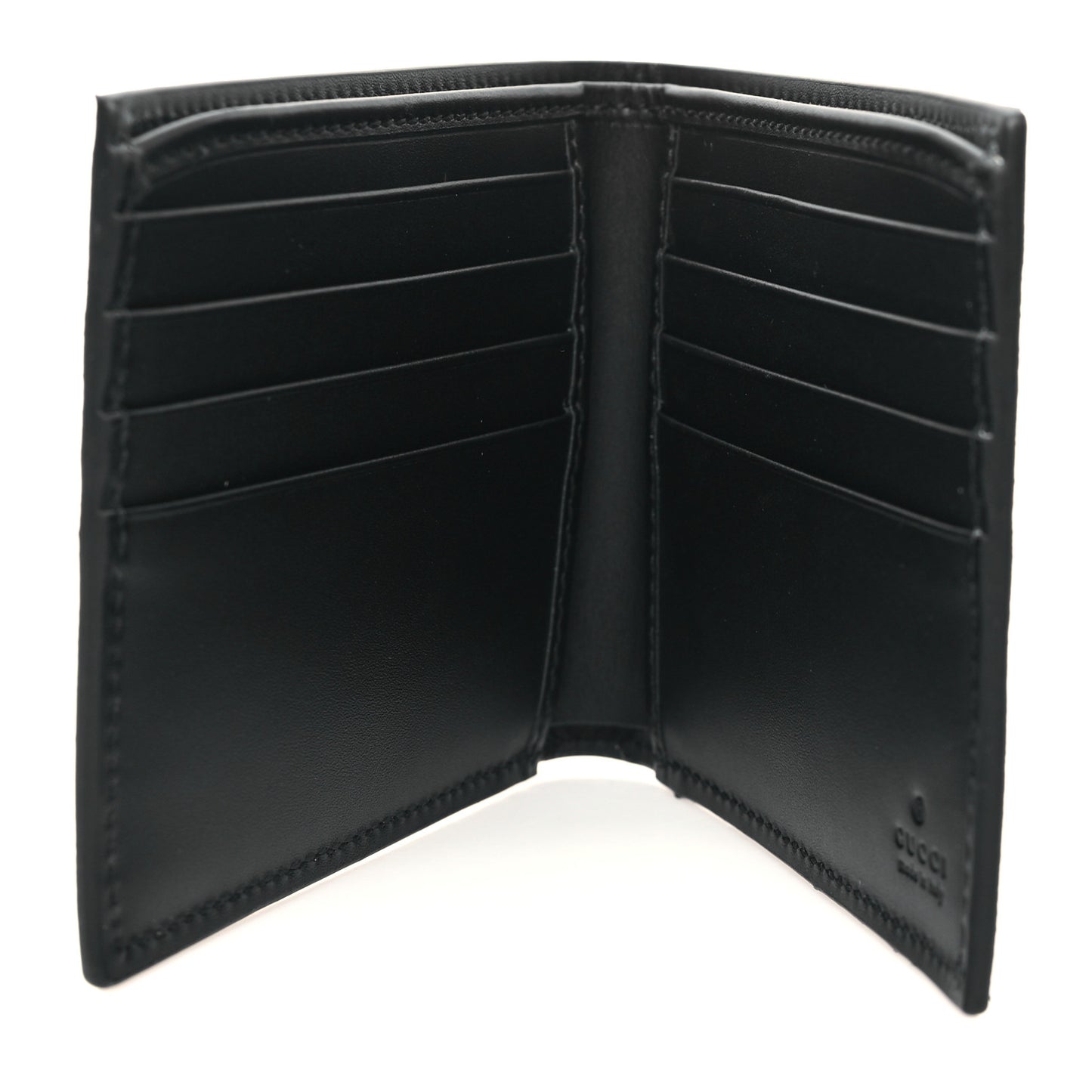 GG Supreme Monogram Selleria Calfskin Web New Web Bi-Fold Wallet Black