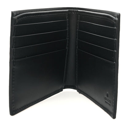 Gucci GG Supreme Monogram Selleria Calfskin Web New Web Bi-Fold Wallet Black 5 of 9
