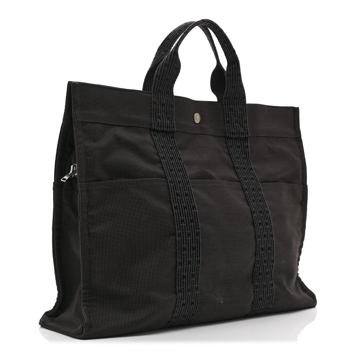 Hermes Canvas Herline MM Tote Grey 3 of 9