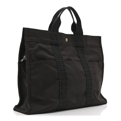 Hermes Canvas Herline MM Tote Grey 3 of 9