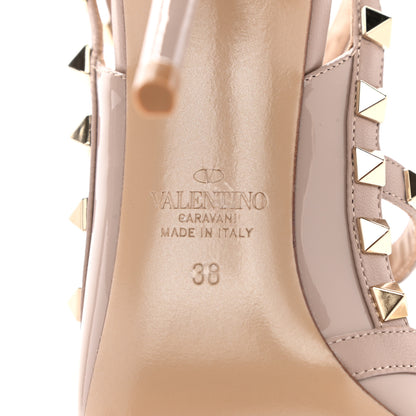 Valentino Garavani Patent Nappa Rockstud Ankle Strap 100mm Pumps 38 Poudre 7 of 9