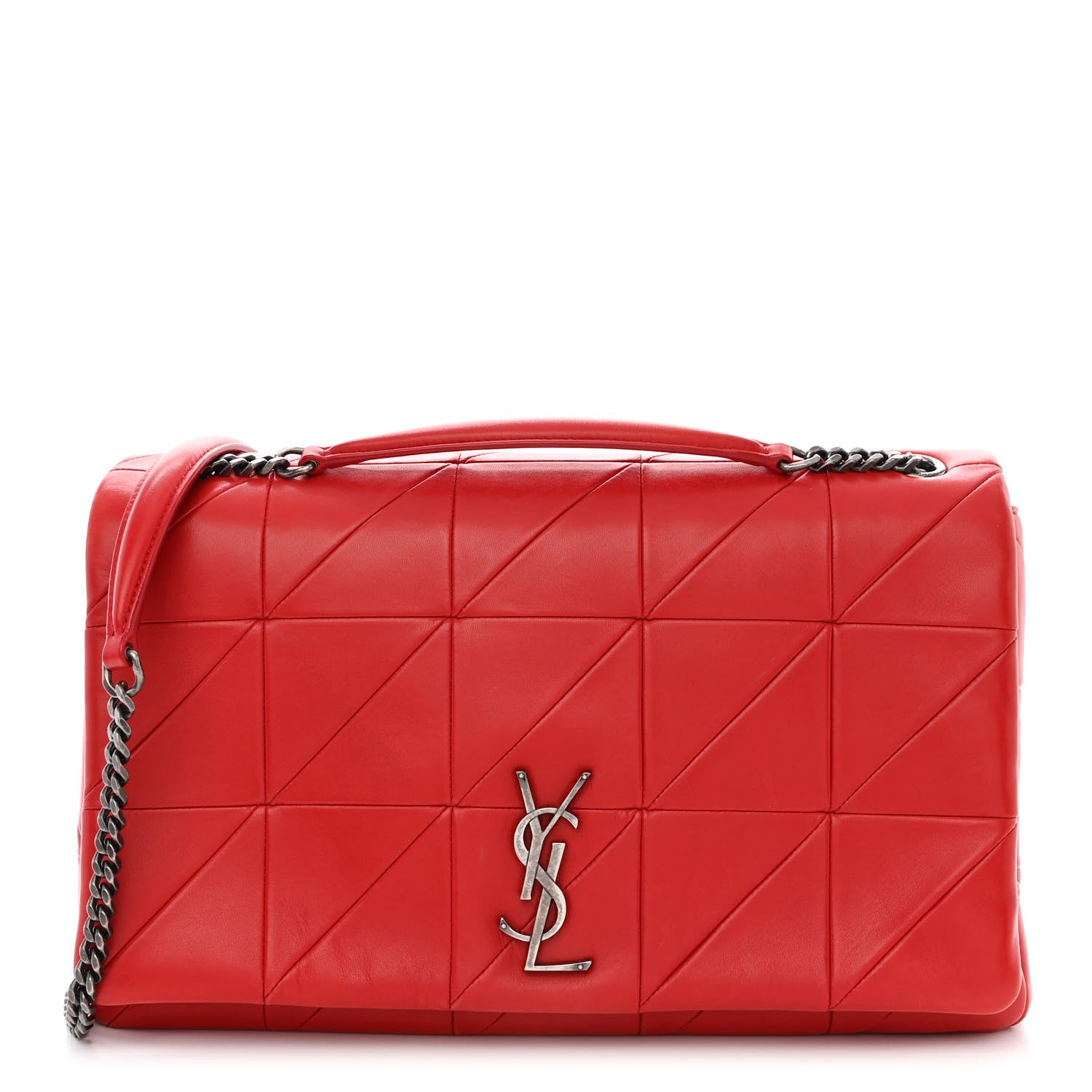 Saint Laurent Lambskin Patchwork Monogram Large Jamie Red 1 of 10