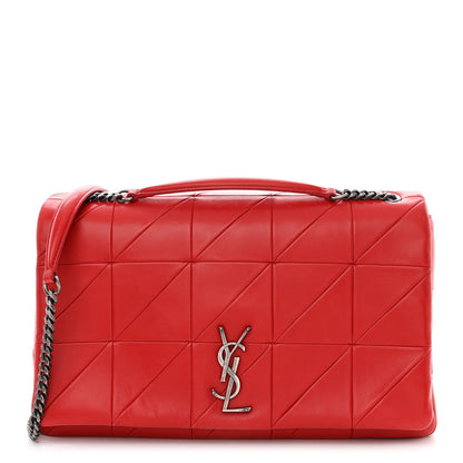 Saint Laurent Lambskin Patchwork Monogram Large Jamie Red 1 of 10