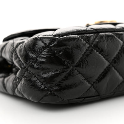 Chanel Shiny Crumpled Calfskin Quilted Small Wavy CC Hobo Black 9 of 11