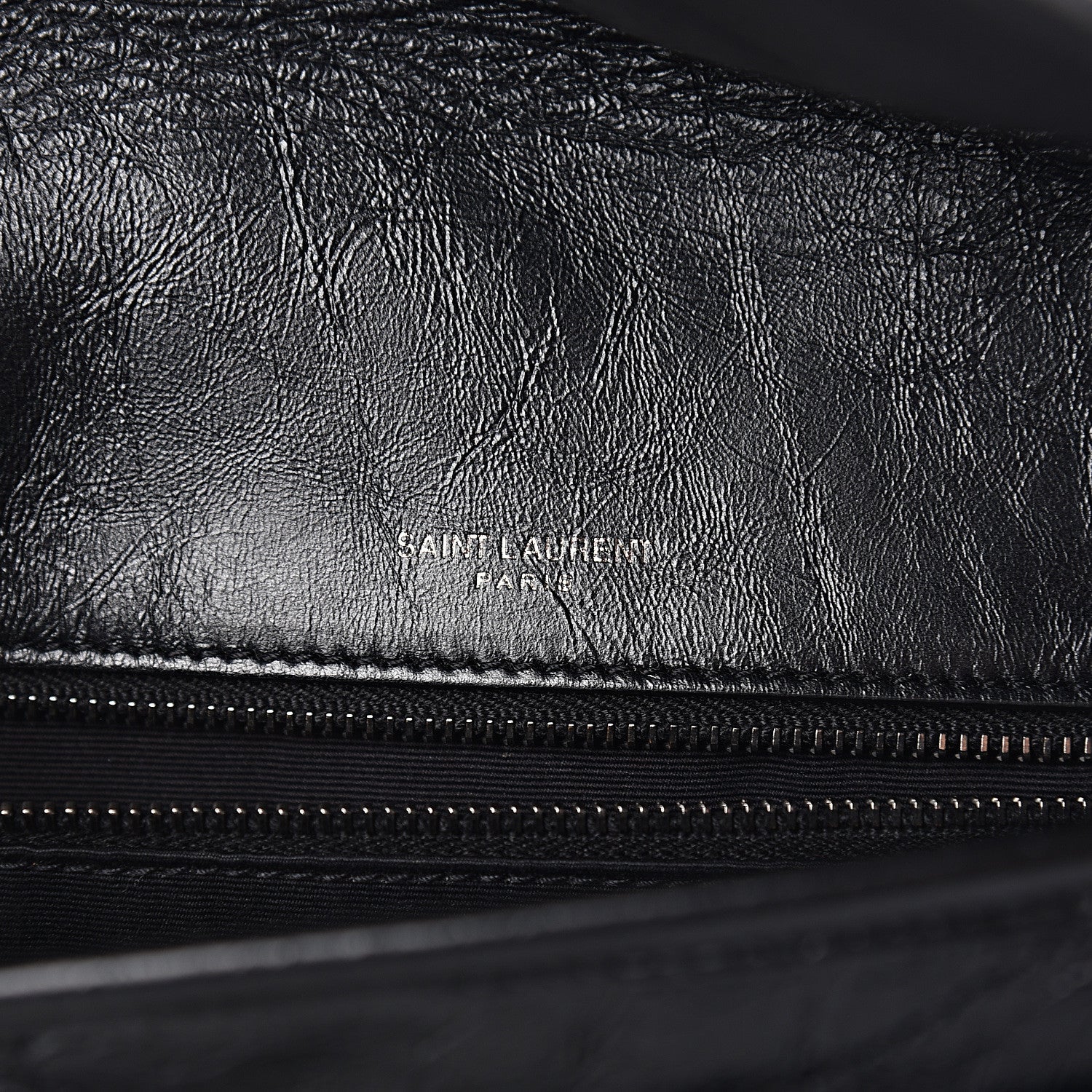 Saint Laurent Crinkled Calfskin Matelasse Monogram Medium Niki Chain Satchel Black 6 of 10