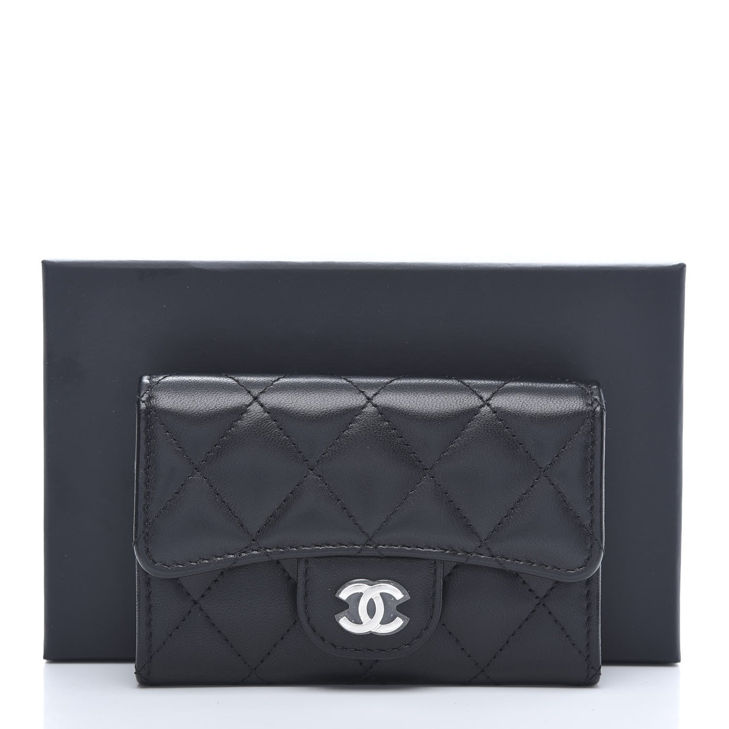 Chanel Lambskin Quilted Flap Card Holder Black 11 of 11