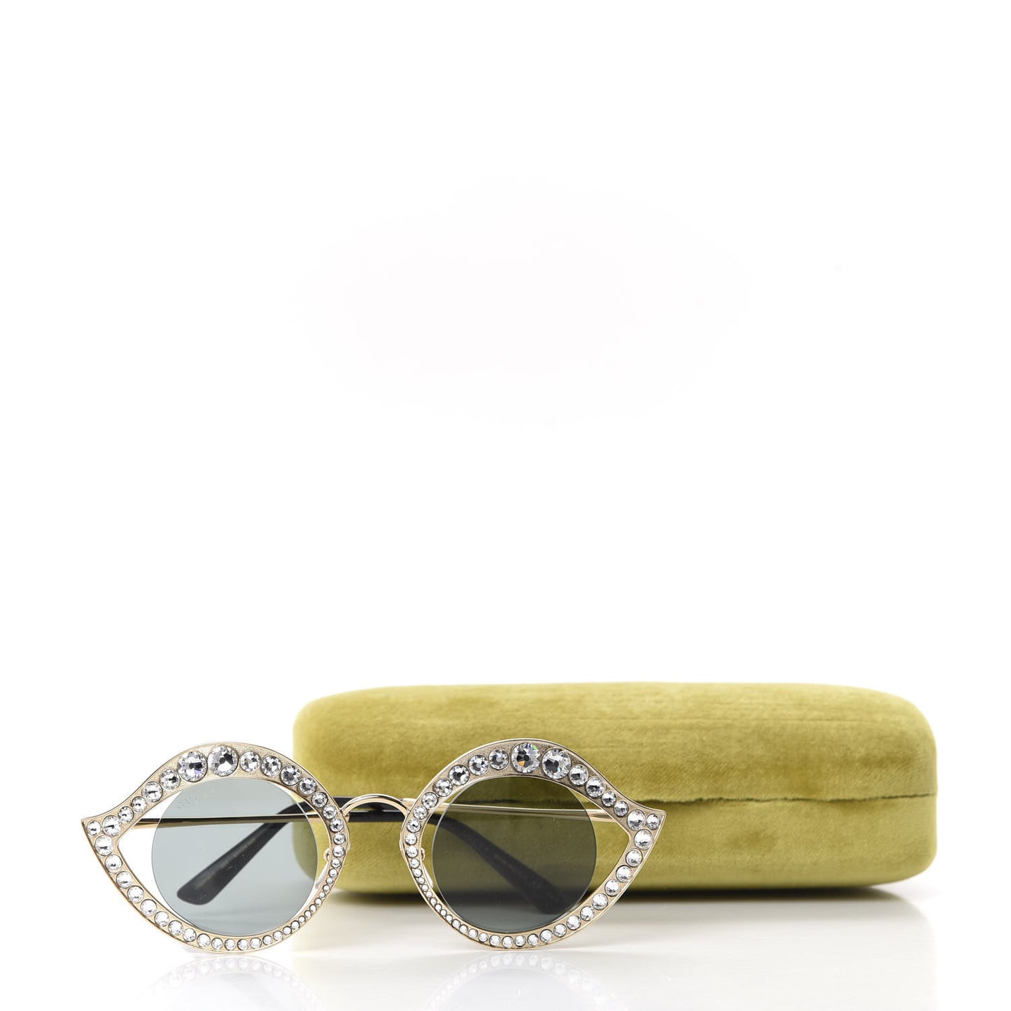 Metal Crystal Cat Eye Sunglasses GG0046S Gold