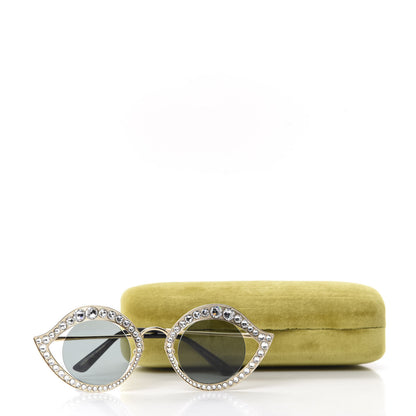 Gucci Metal Crystal Cat Eye Sunglasses GG0046S Gold 8 of 8