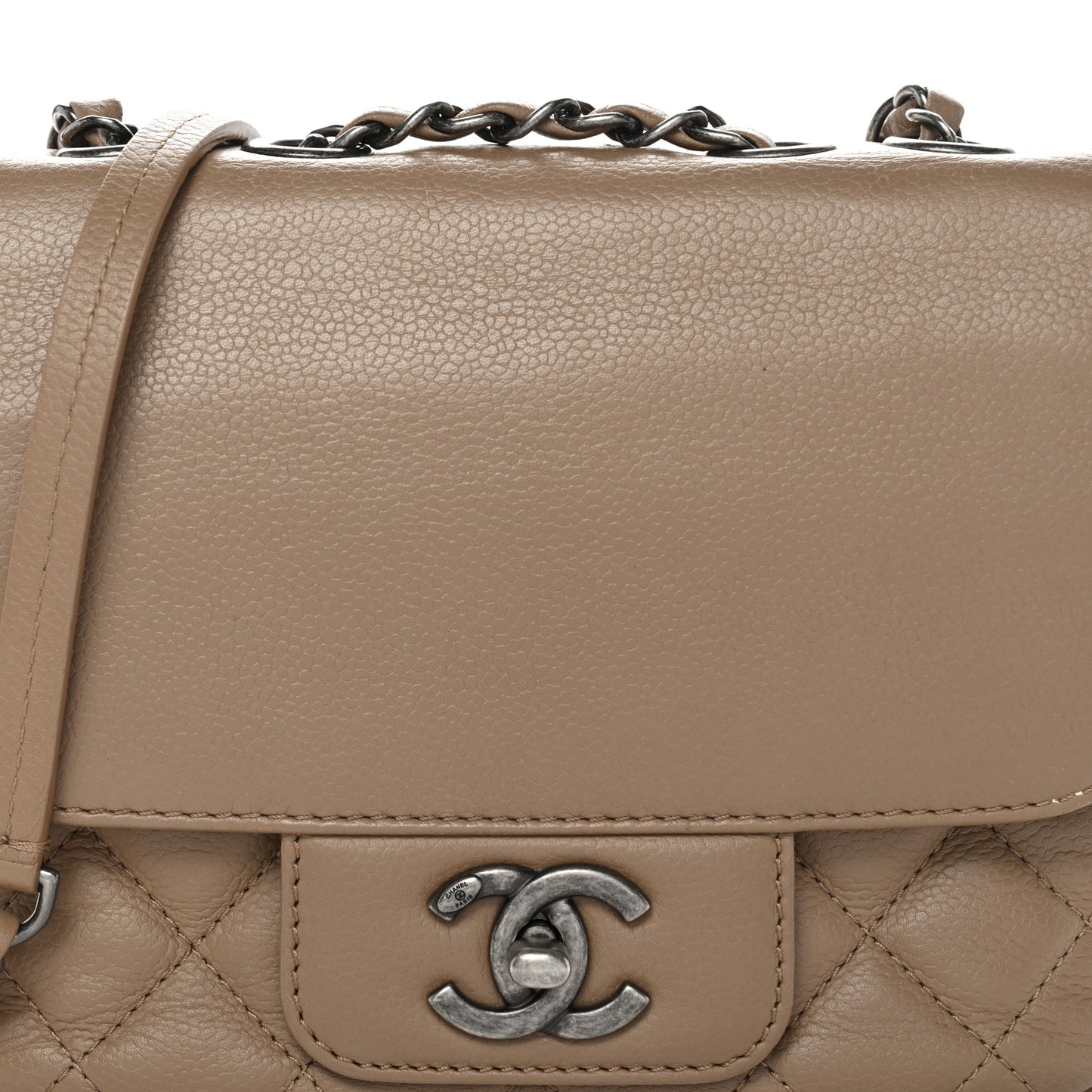 Caviar Quilted Mini All About Flap Bag Brown