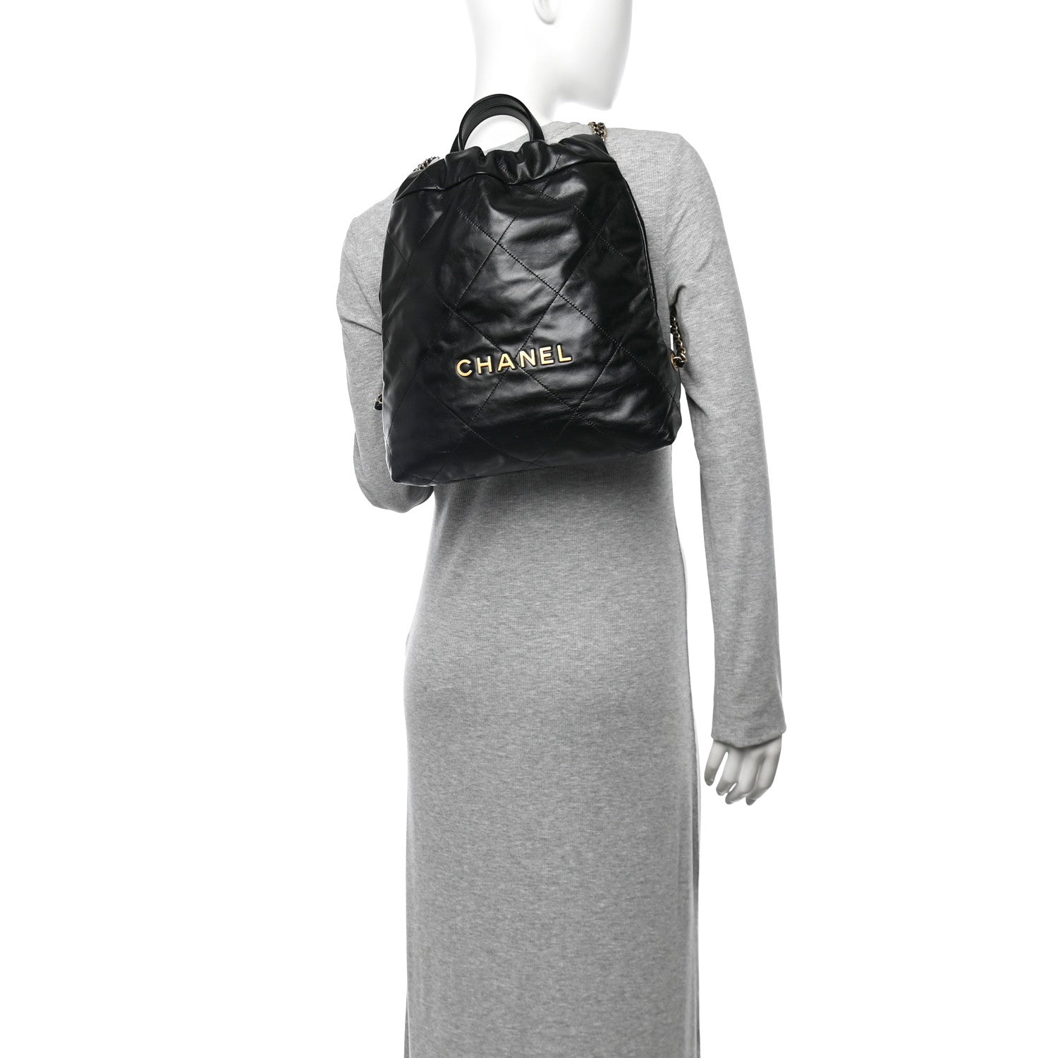 Chanel Shiny Calfskin Quilted Chanel 22 Backpack Black 2 of 10