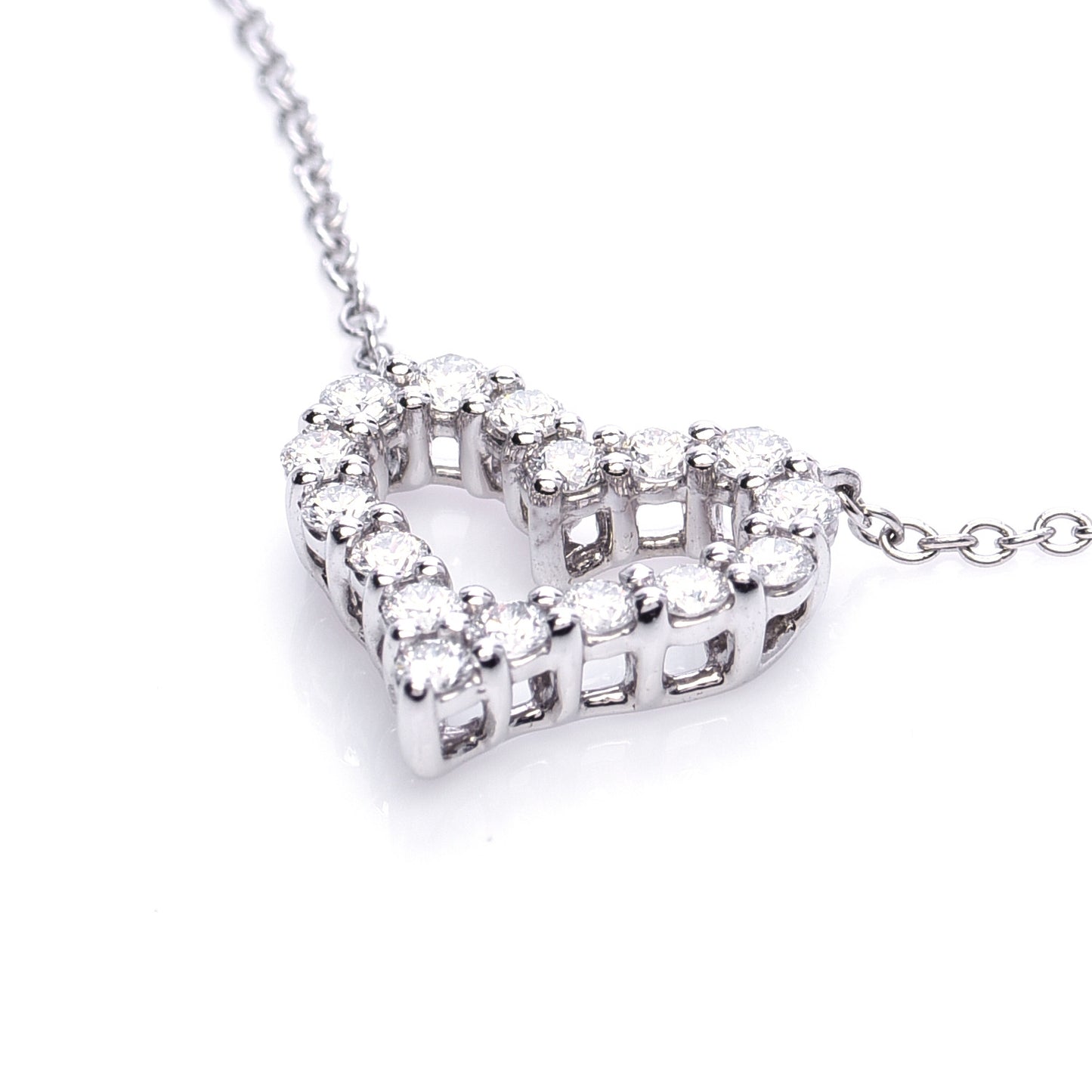 Platinum Diamond Mini Heart Pendant Necklace