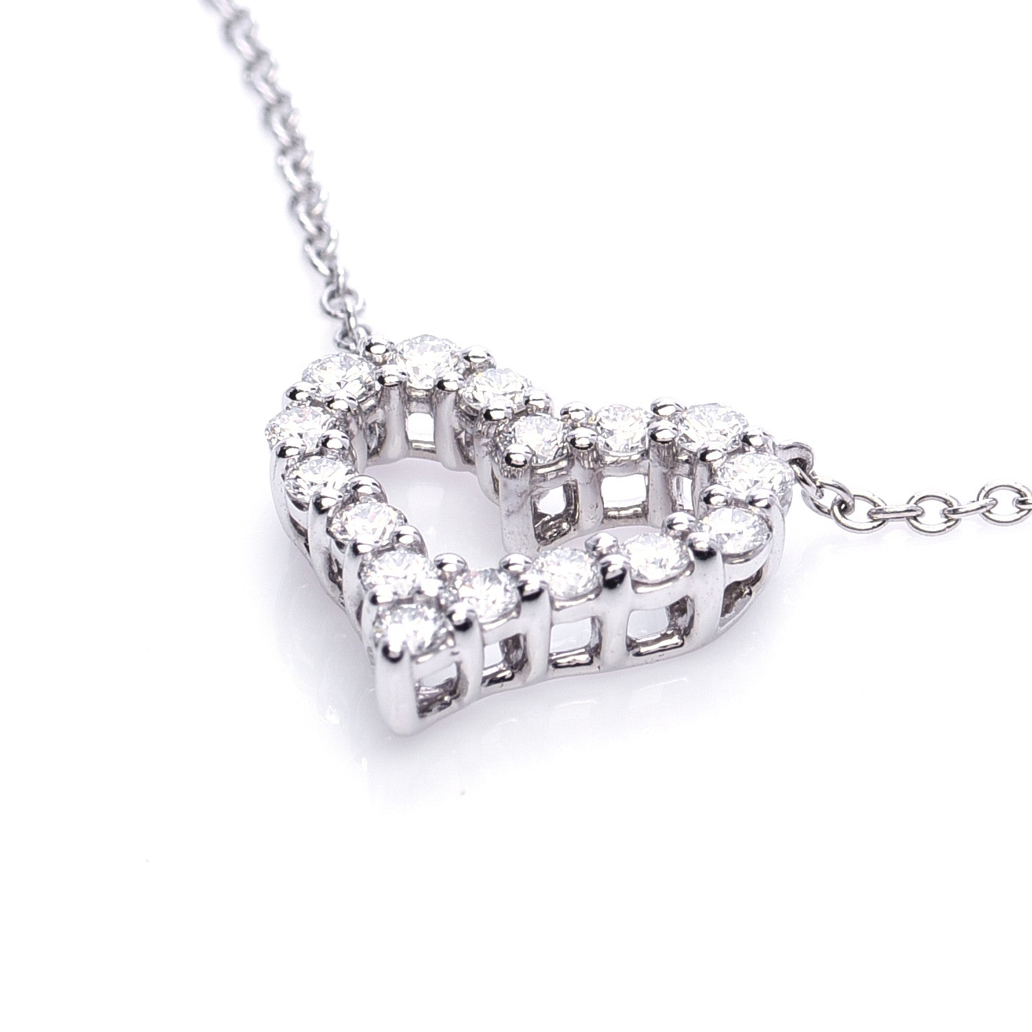Tiffany Platinum Diamond Mini Heart Pendant Necklace 4 of 6
