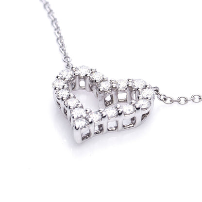 Tiffany Platinum Diamond Mini Heart Pendant Necklace 4 of 6